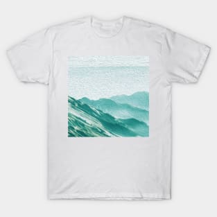 Teal Mountains Oil Effects 3 T-Shirt